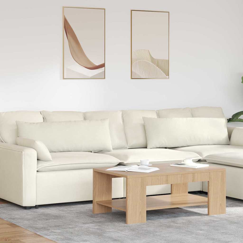 Μαξιλάρι Καναπέ 2 pcs Κρεμ 120 x 40 cm Υφασμάτινο Κορντουρά
