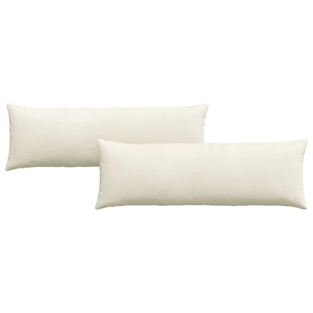 Μαξιλάρι Καναπέ 2 pcs Κρεμ 120 x 40 cm Υφασμάτινο Κορντουρά