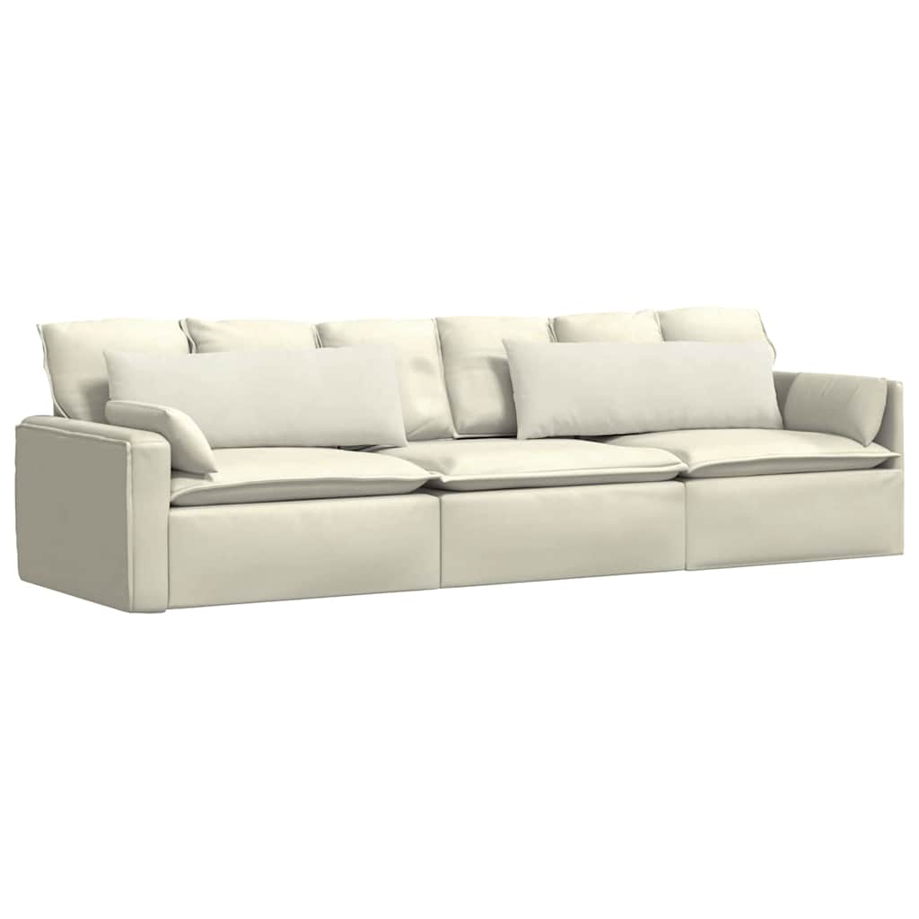 Μαξιλάρι Καναπέ 2 pcs Κρεμ 120 x 40 cm Υφασμάτινο Κορντουρά