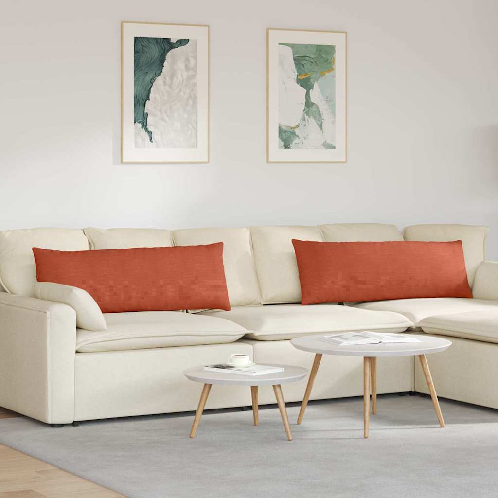 Μαξιλάρι Καναπέ 2 pcs Κόκκινο Πορτοκαλί 120 x 40 cm