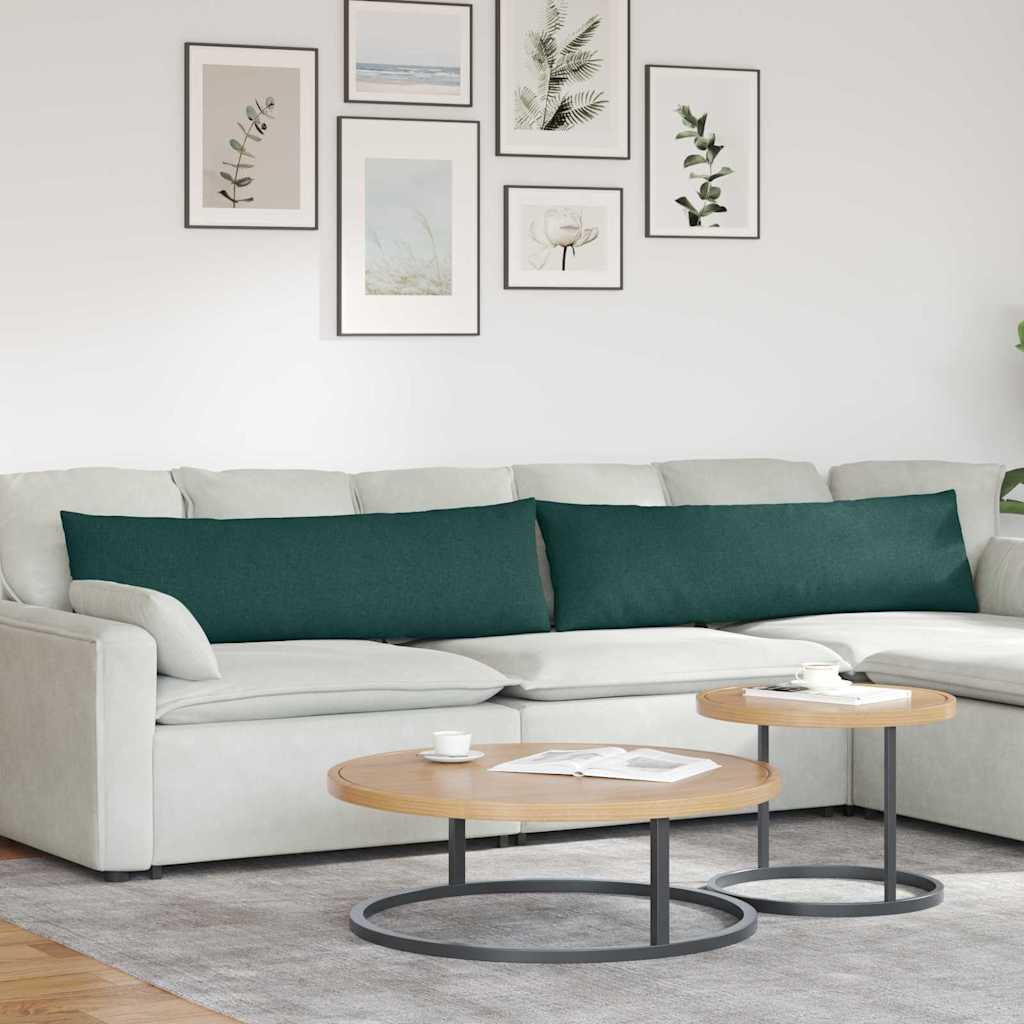 Μαξιλάρι Καναπέ 2 pcs Σκούρο Πράσινο 145 x 40 εκ. ύφασμα