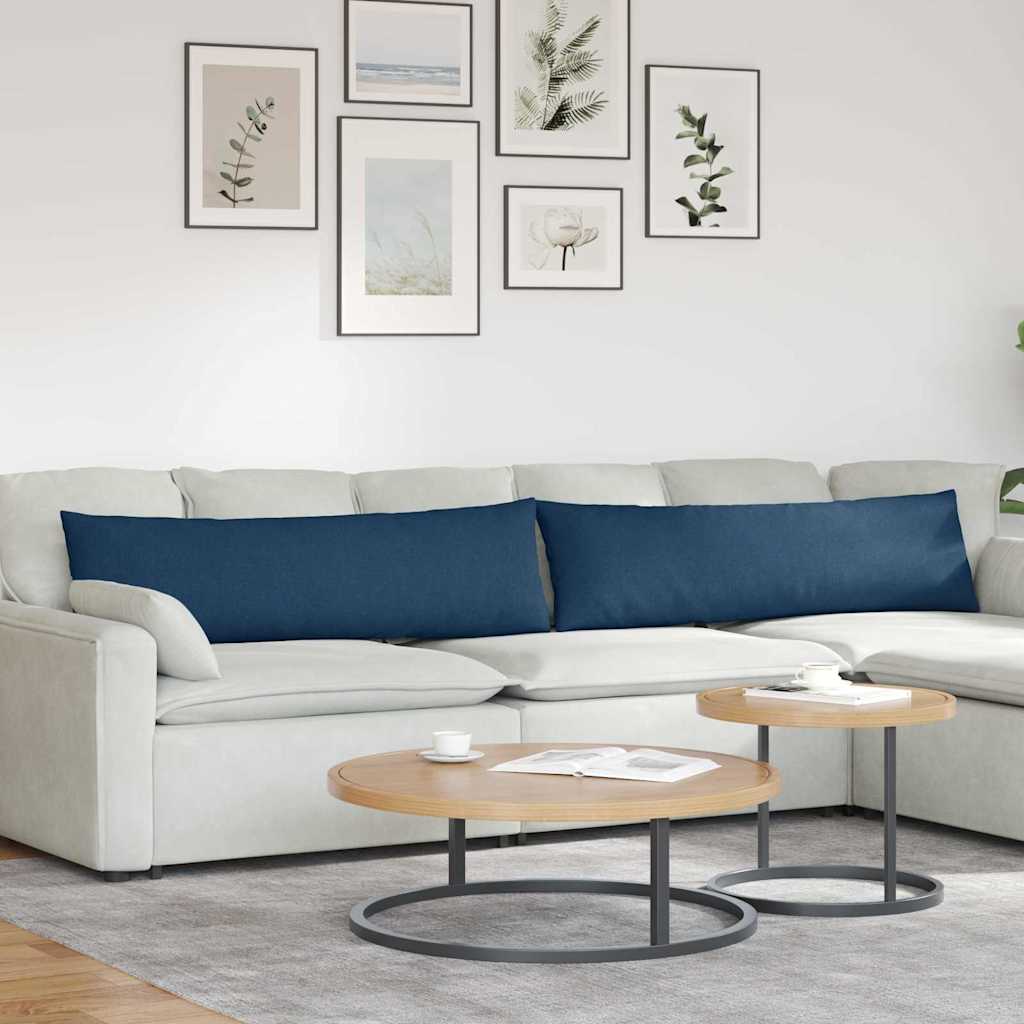 Μαξιλάρι Καναπέ 2 pcs Μπλε 145 x 40 εκ. ύφασμα
