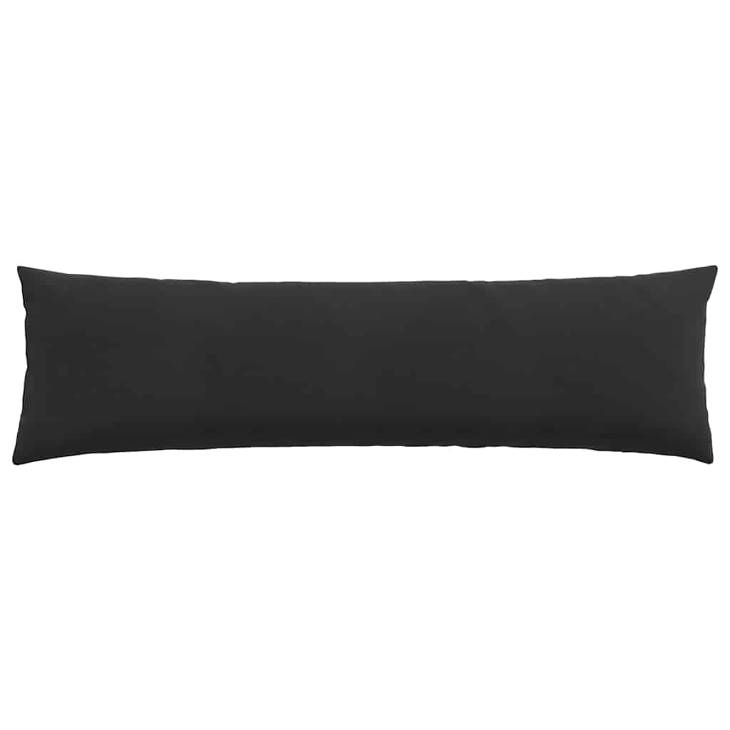Μαξιλάρι Καναπέ 2 pcs Μαύρο 145 x 40 εκ. Υφασμάτινο Κορντουρά