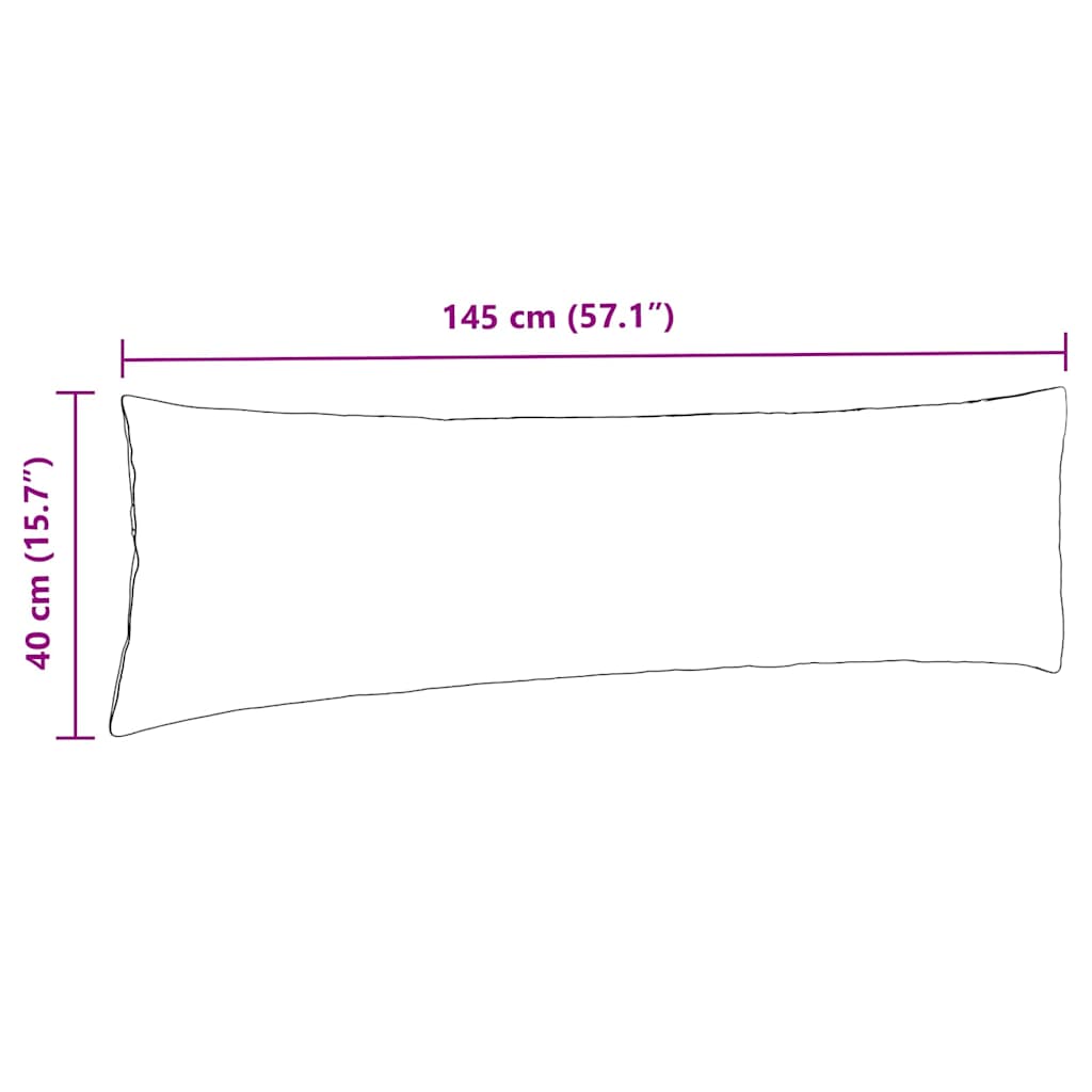 Μαξιλάρι Καναπέ 2 pcs Μαύρο 145 x 40 εκ. Υφασμάτινο Κορντουρά