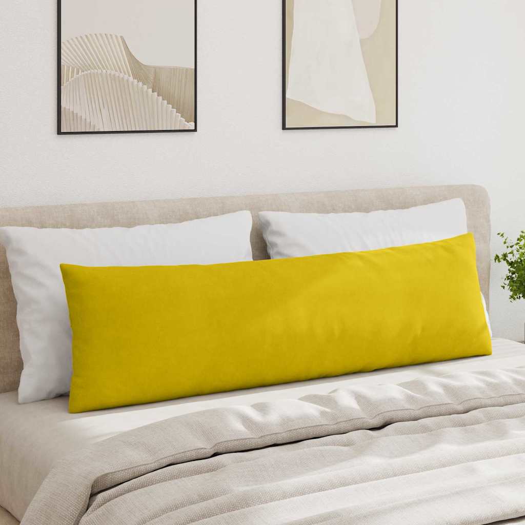Μαξιλάρι Καναπέ 2 pcs Κίτρινο 145 x 40 εκ. Υφασμάτινο Κορντουρά