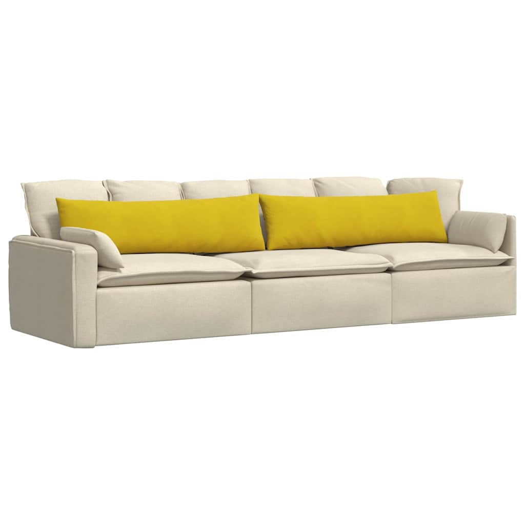Μαξιλάρι Καναπέ 2 pcs Κίτρινο 145 x 40 εκ. Υφασμάτινο Κορντουρά