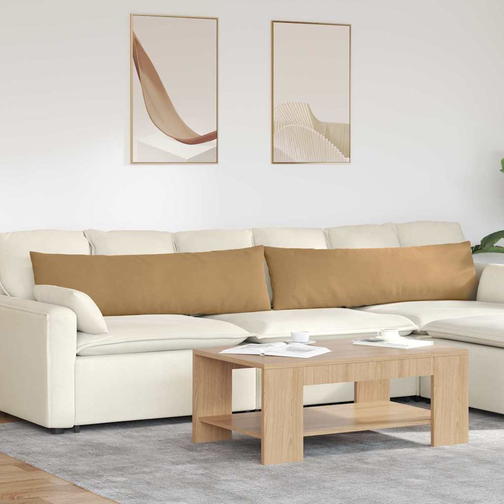 Μαξιλάρι Καναπέ 2 pcs Καφέ 145 x 40 εκ. Υφασμάτινο Κορντουρά