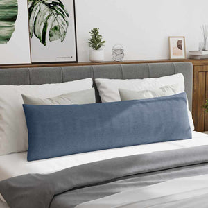 Μαξιλάρι Καναπέ 2 pcs Μπλε 145 x 40 εκ. Υφασμάτινο Κορντουρά