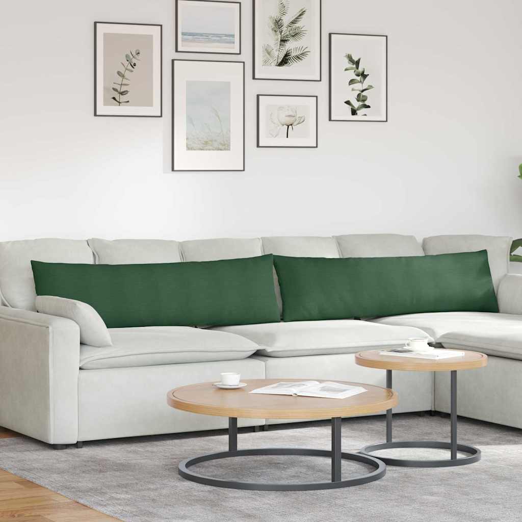 Μαξιλάρι Καναπέ 2 pcs Σκούρο Πράσινο 145 x 40 εκ.