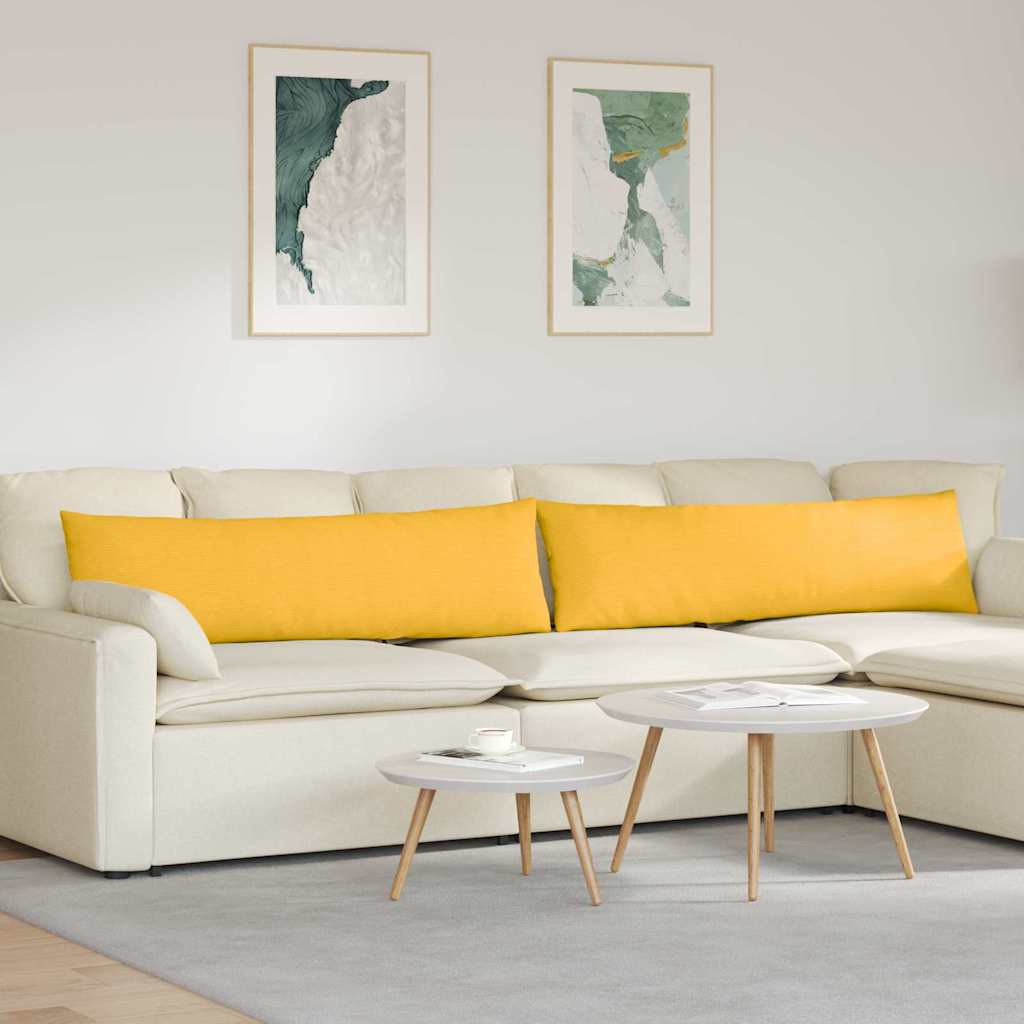 Μαξιλάρι Καναπέ 2 pcs Απαλό Κίτρινο 145 x 40 εκ.