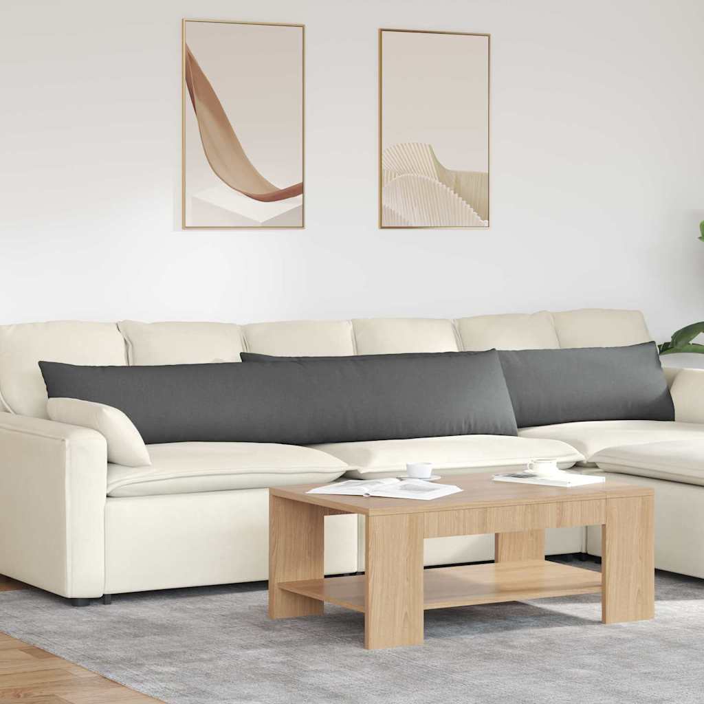 Μαξιλάρι Καναπέ 2 pcs Σκούρο Γκρι 200 x 40 εκ. ύφασμα