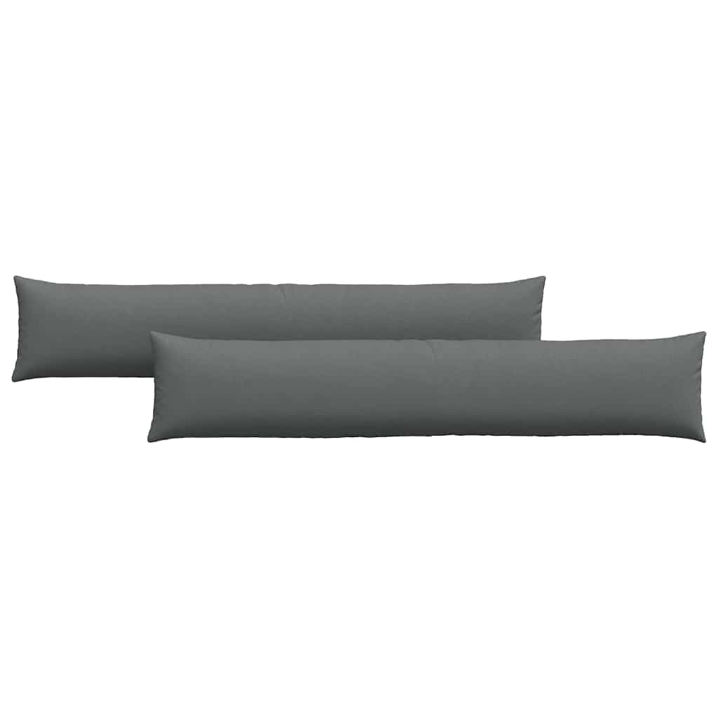 Μαξιλάρι Καναπέ 2 pcs Σκούρο Γκρι 200 x 40 εκ. ύφασμα