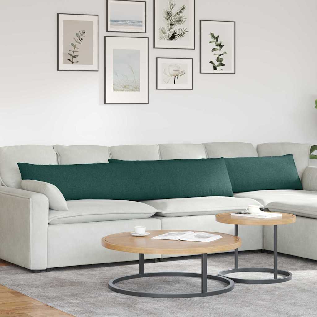 Μαξιλάρι Καναπέ 2 pcs Σκούρο Πράσινο 200 x 40 εκ. ύφασμα
