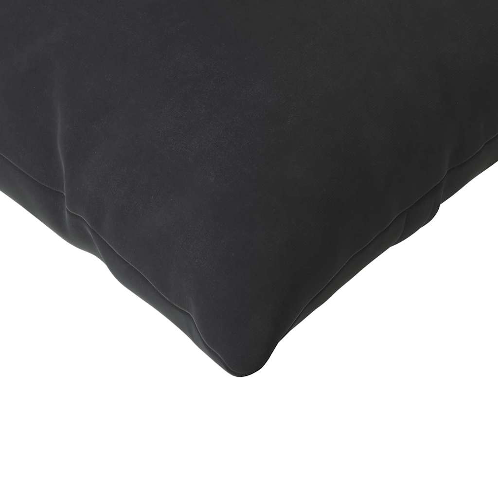 Μαξιλάρι Καναπέ 2 pcs Μαύρο 200 x 40 εκ. Υφασμάτινο Κορντουρά