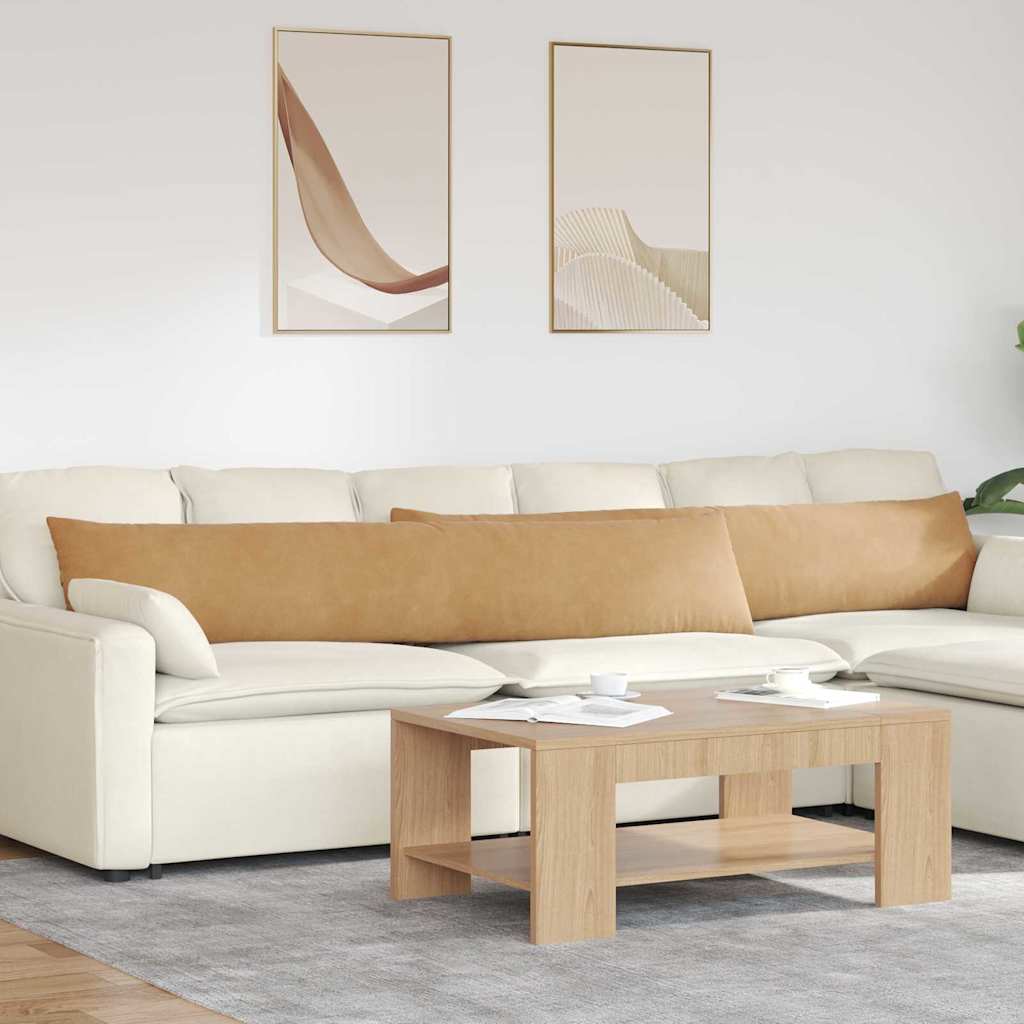 Μαξιλάρι Καναπέ 2 pcs Καφέ 200 x 40 εκ. Υφασμάτινο Κορντουρά