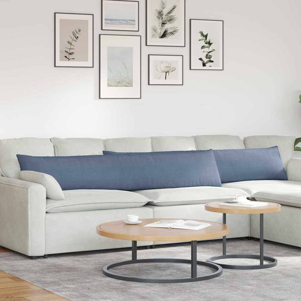 Μαξιλάρι Καναπέ 2 pcs Μπλε 200 x 40 εκ. Υφασμάτινο Κορντουρά