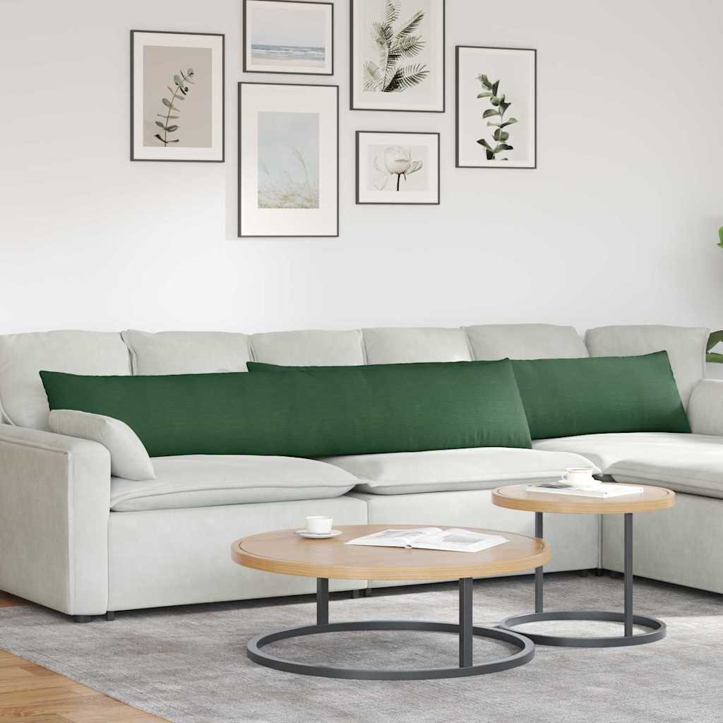 Μαξιλάρι Καναπέ 2 pcs Σκούρο Πράσινο 200 x 40 εκ.