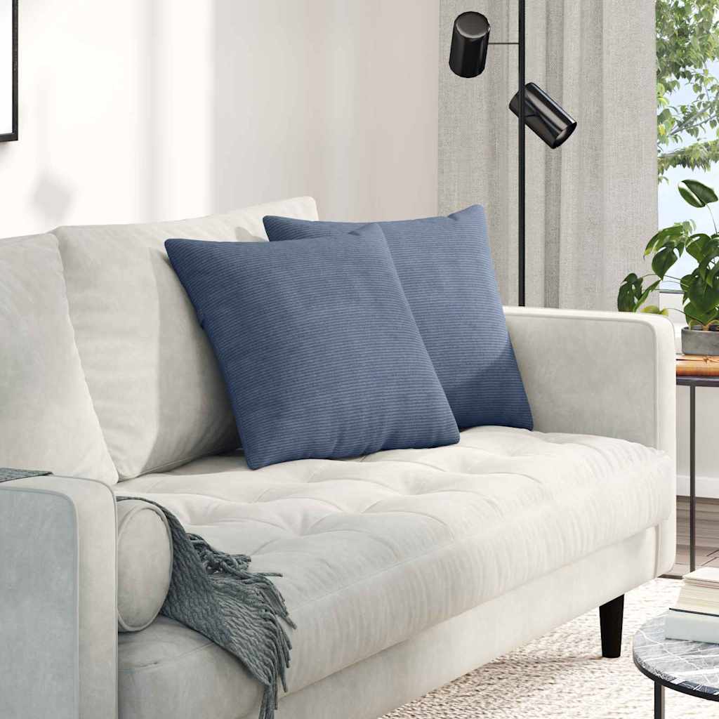 Μαξιλάρι Καναπέ 2 pcs Μπλε 45 x 45 cm Υφασμάτινο Κορντουρά