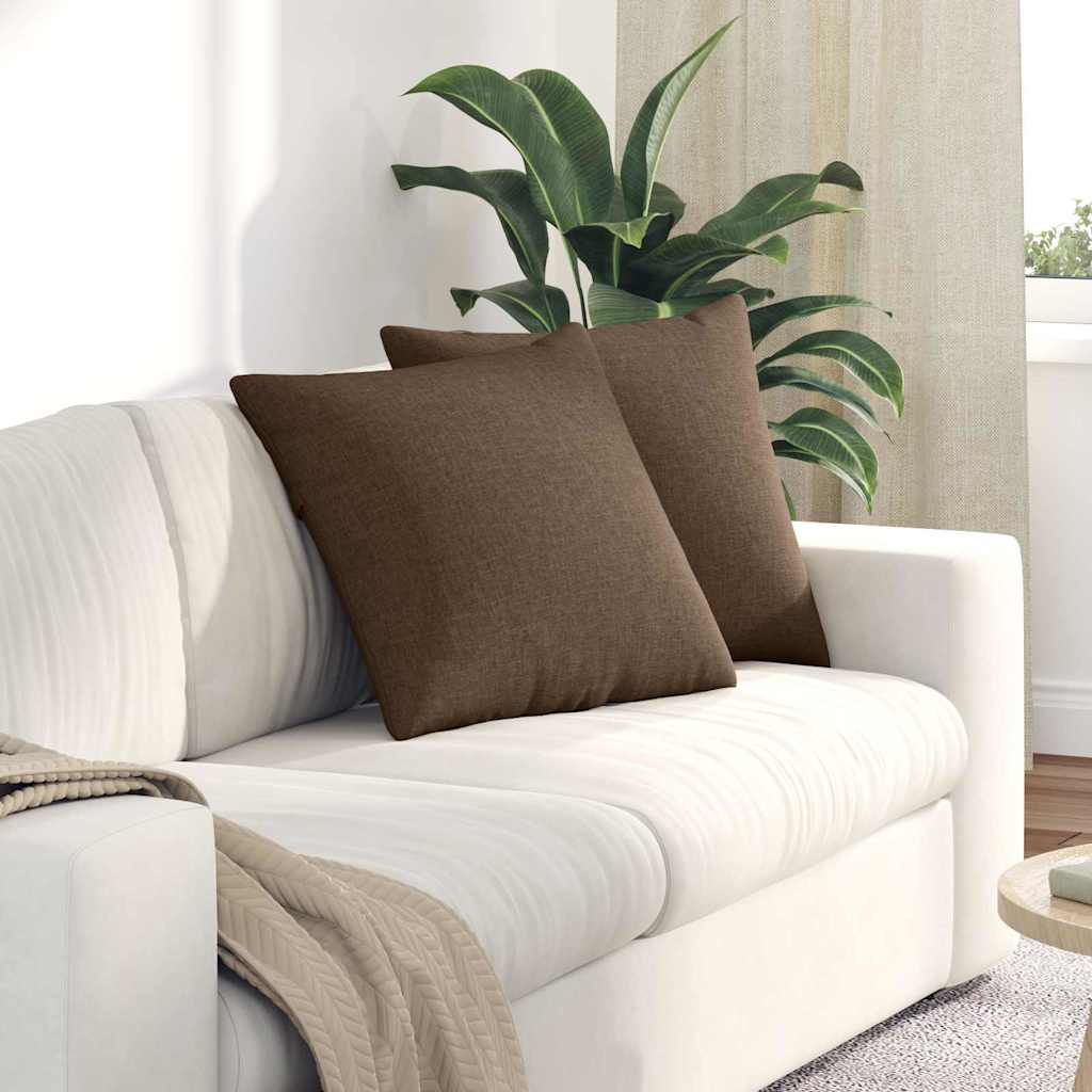 Μαξιλάρι Καναπέ 2 pcs Καφέ 50 x 50 cm ύφασμα