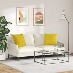 Μαξιλάρι Καναπέ 2 pcs Κίτρινο 50 x 50 cm Υφασμάτινο Κορντουρά