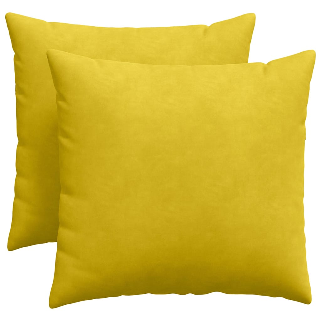 Μαξιλάρι Καναπέ 2 pcs Κίτρινο 50 x 50 cm Υφασμάτινο Κορντουρά