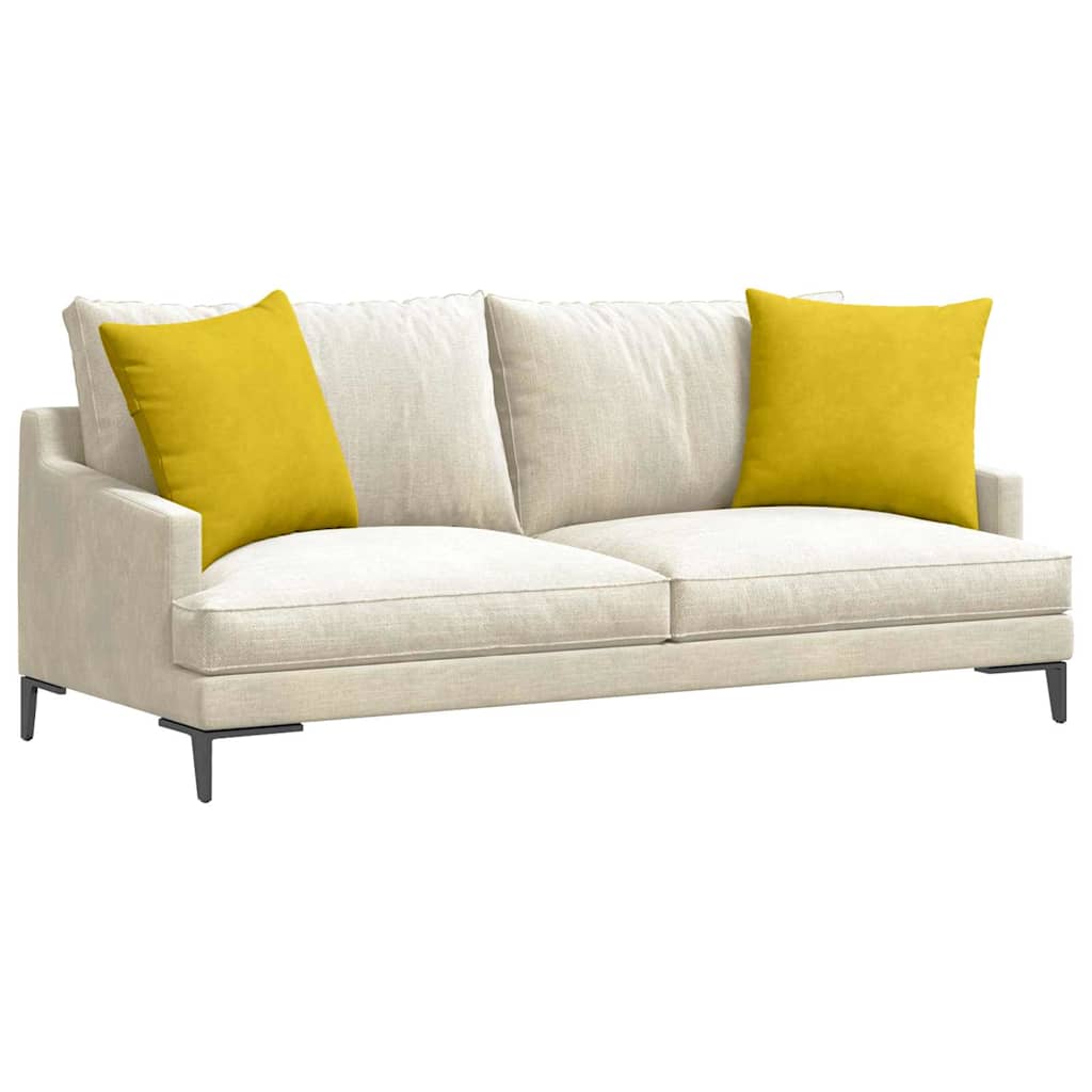 Μαξιλάρι Καναπέ 2 pcs Κίτρινο 50 x 50 cm Υφασμάτινο Κορντουρά