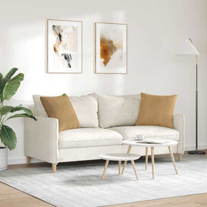 Μαξιλάρι Καναπέ 2 pcs Καφέ 50 x 50 cm Υφασμάτινο Κορντουρά
