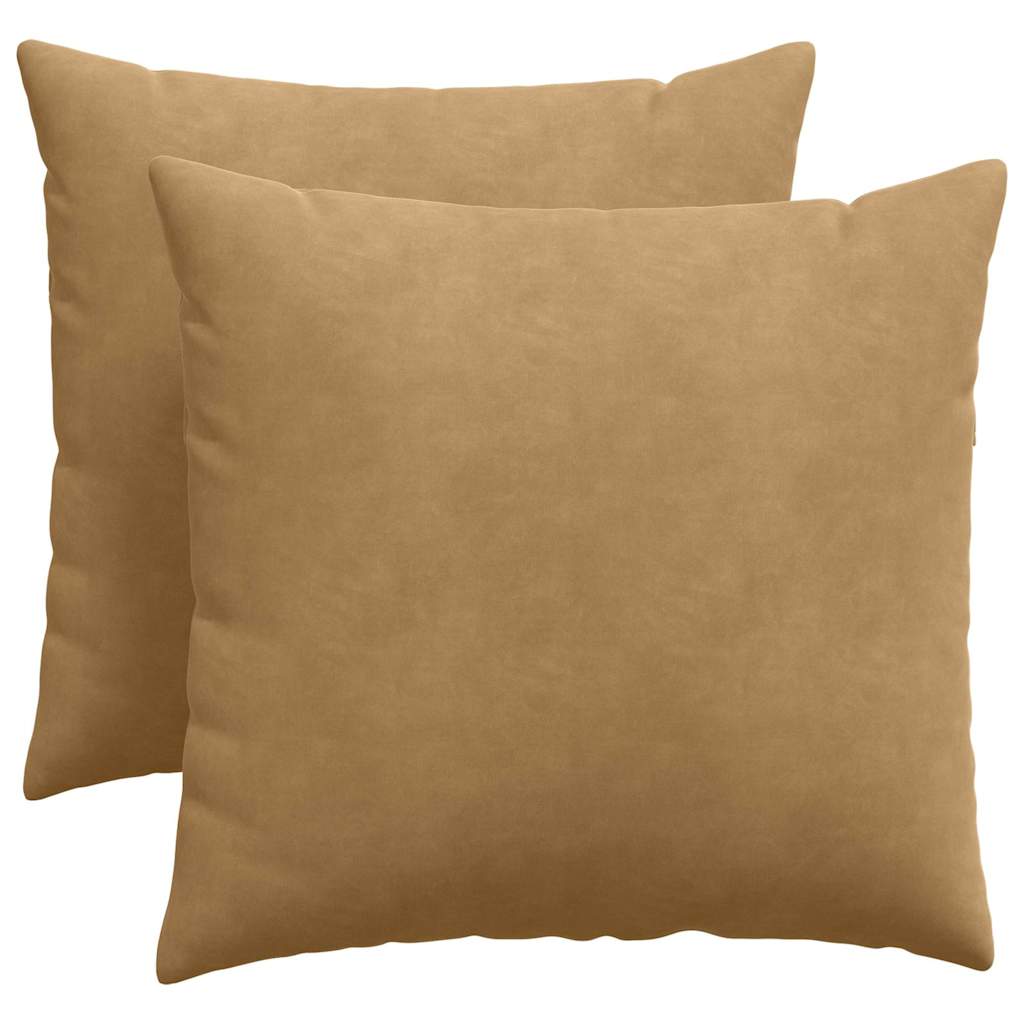 Μαξιλάρι Καναπέ 2 pcs Καφέ 50 x 50 cm Υφασμάτινο Κορντουρά