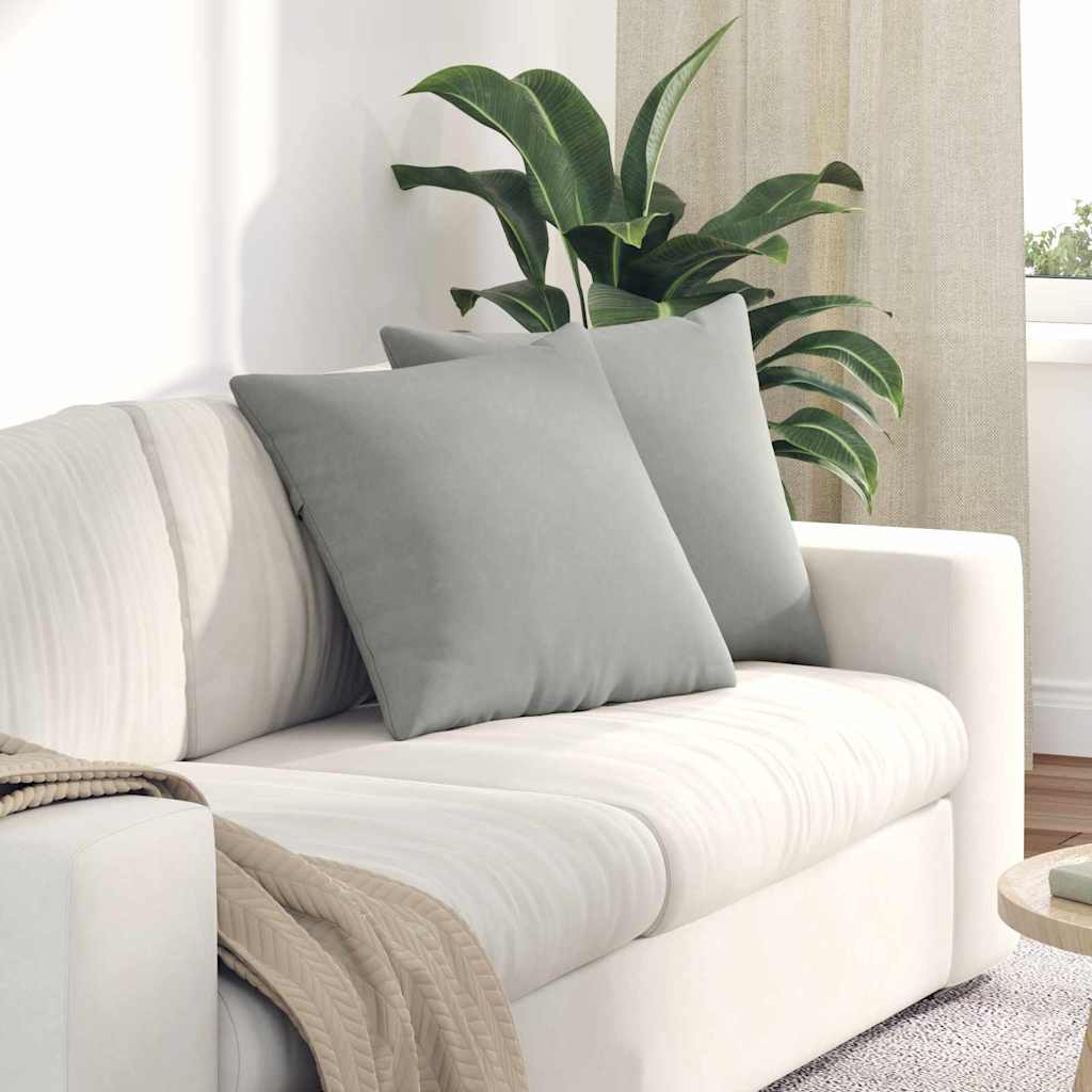 Μαξιλάρι Καναπέ 2 pcs Ανοιχτό γκρι 50 x 50 cm ύφασμα