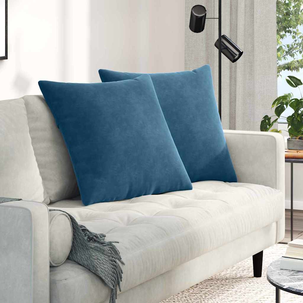 Μαξιλάρι Καναπέ 2 pcs Μπλε 60 x 60 cm Υφασμάτινο Κορντουρά