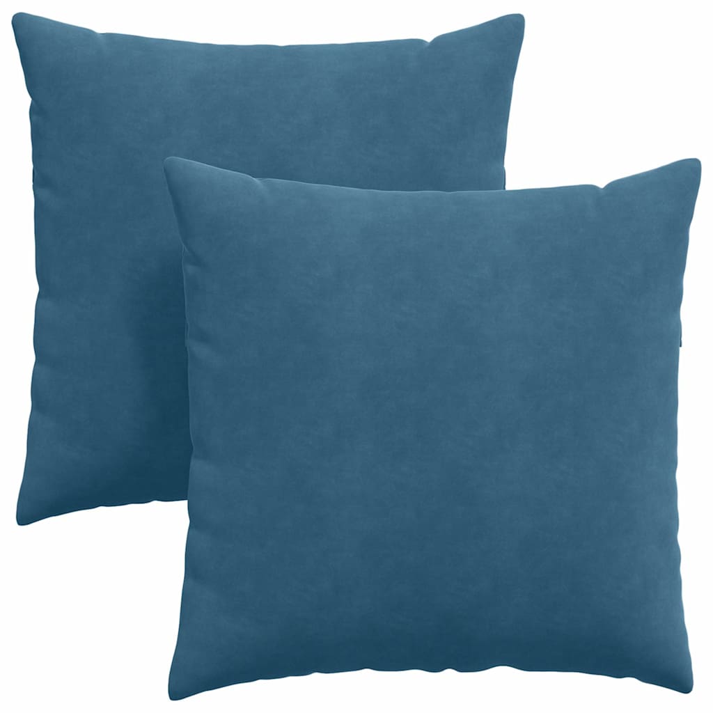Μαξιλάρι Καναπέ 2 pcs Μπλε 60 x 60 cm Υφασμάτινο Κορντουρά