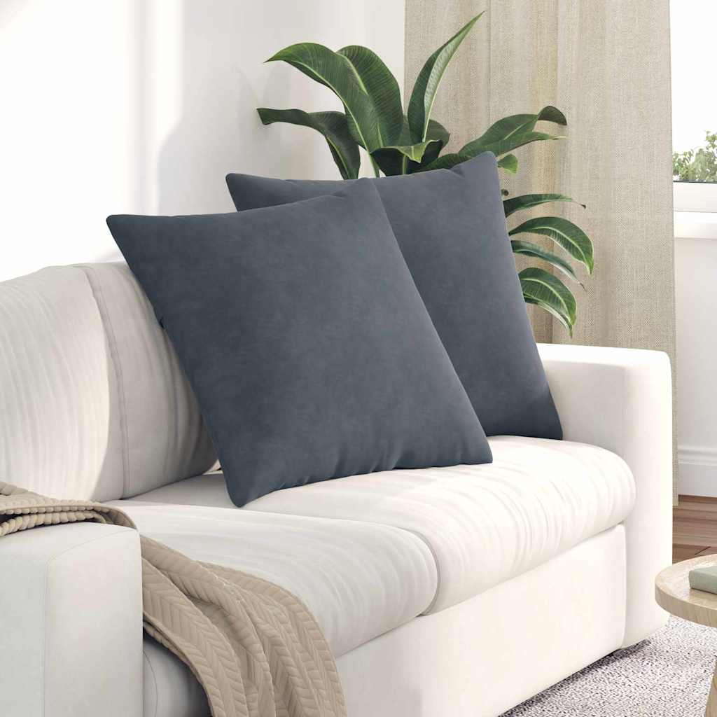 Μαξιλάρι Καναπέ 2 pcs Σκούρο Γκρι 60 x 60 cm