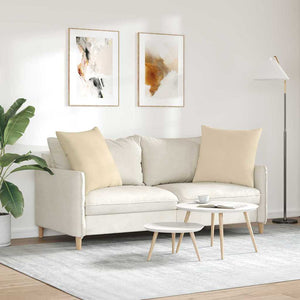 Μαξιλάρι Καναπέ 2 τμχ. ύφασμα Κρεμ 60 x 60 cm