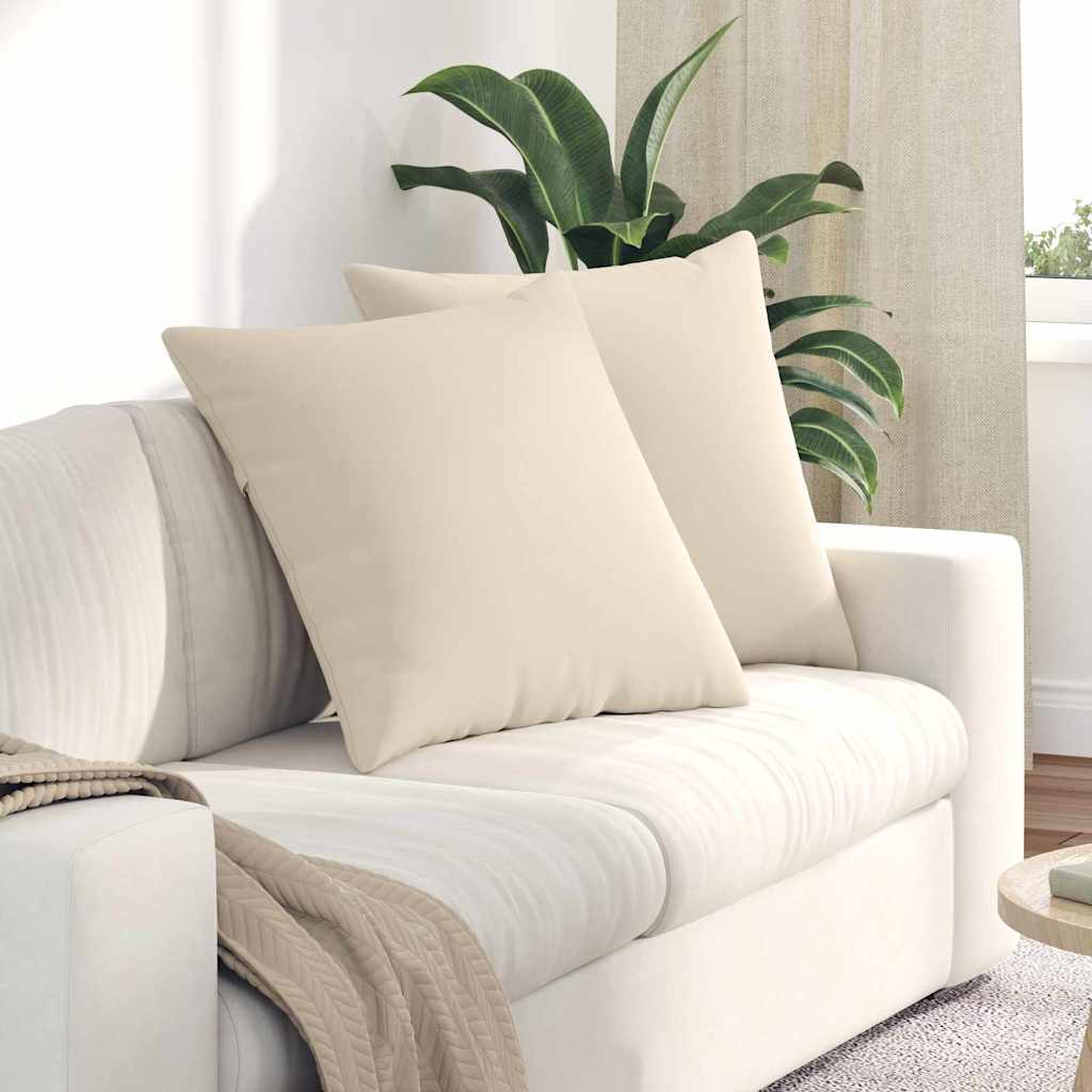 Μαξιλάρι Καναπέ 2 pcs Μπεζ 60 x 60 cm ύφασμα