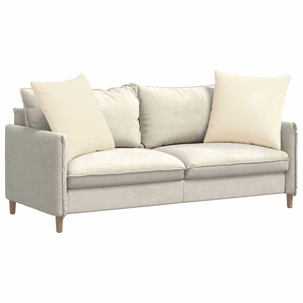 Μαξιλάρι Καναπέ 2 pcs Κρεμ 60 x 60 cm Υφασμάτινο Κορντουρά