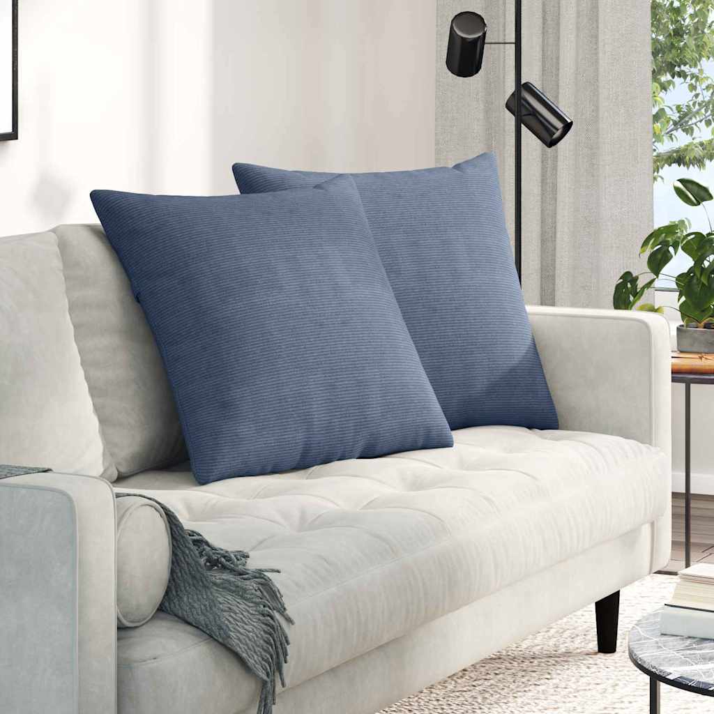 Μαξιλάρι Καναπέ 2 pcs Μπλε 60 x 60 cm Υφασμάτινο Κορντουρά