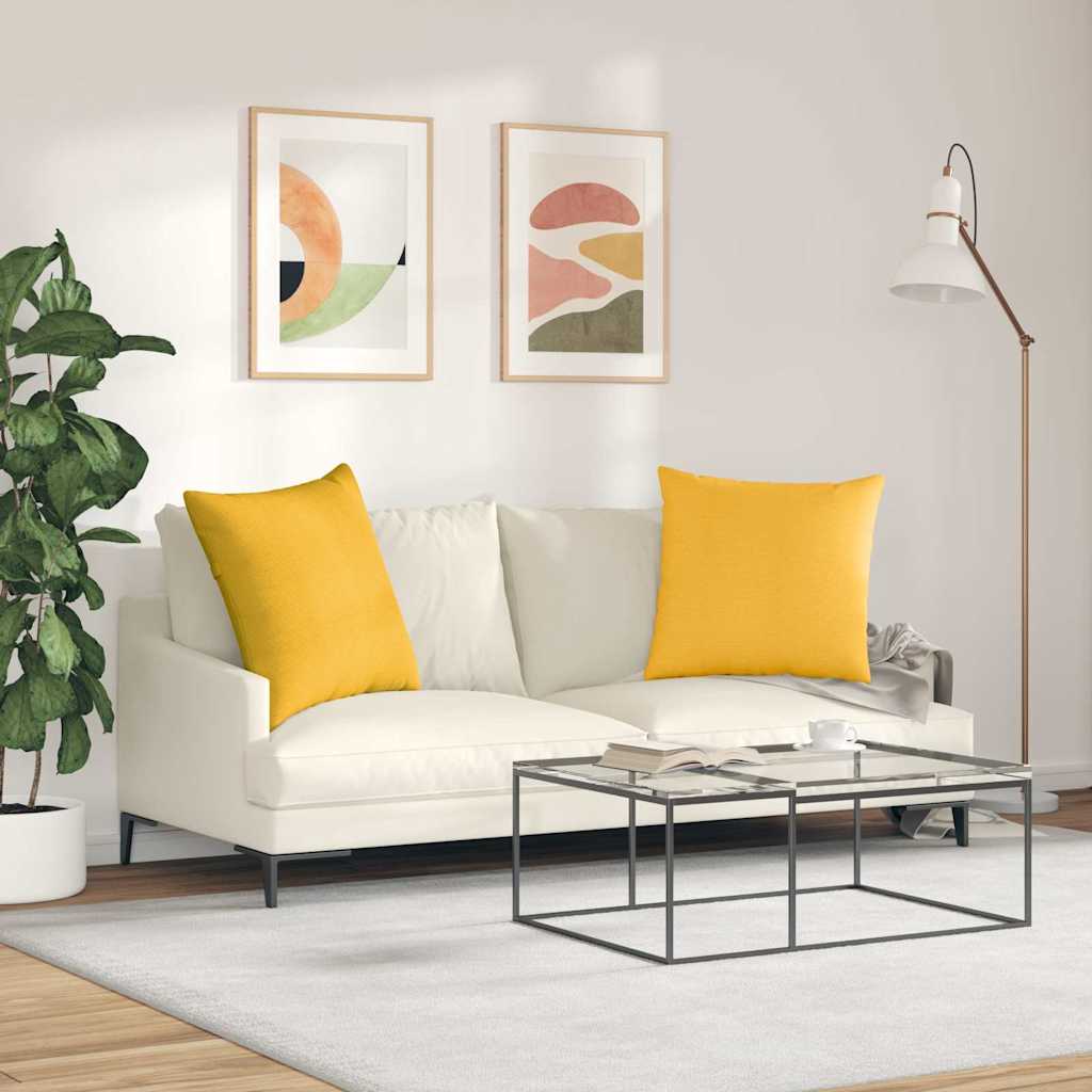 Μαξιλάρι Καναπέ 2 pcs Απαλό Κίτρινο 60 x 60 cm