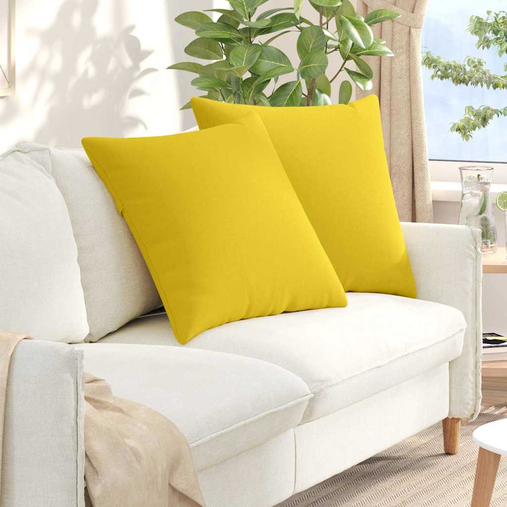 Μαξιλάρι Καναπέ 2 pcs Απαλό Κίτρινο 80 x 80 cm ύφασμα