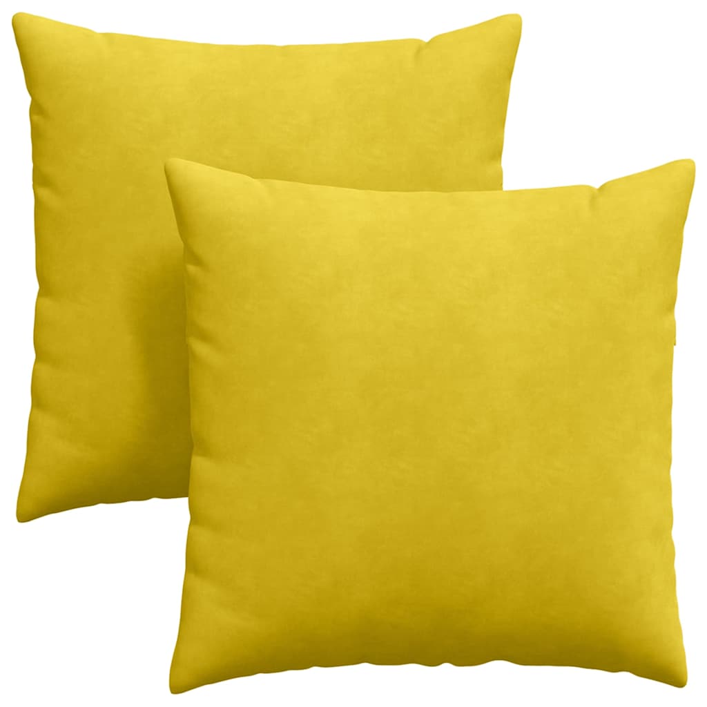 Μαξιλάρι Καναπέ 2 pcs Κίτρινο 80 x 80 cm Υφασμάτινο Κορντουρά