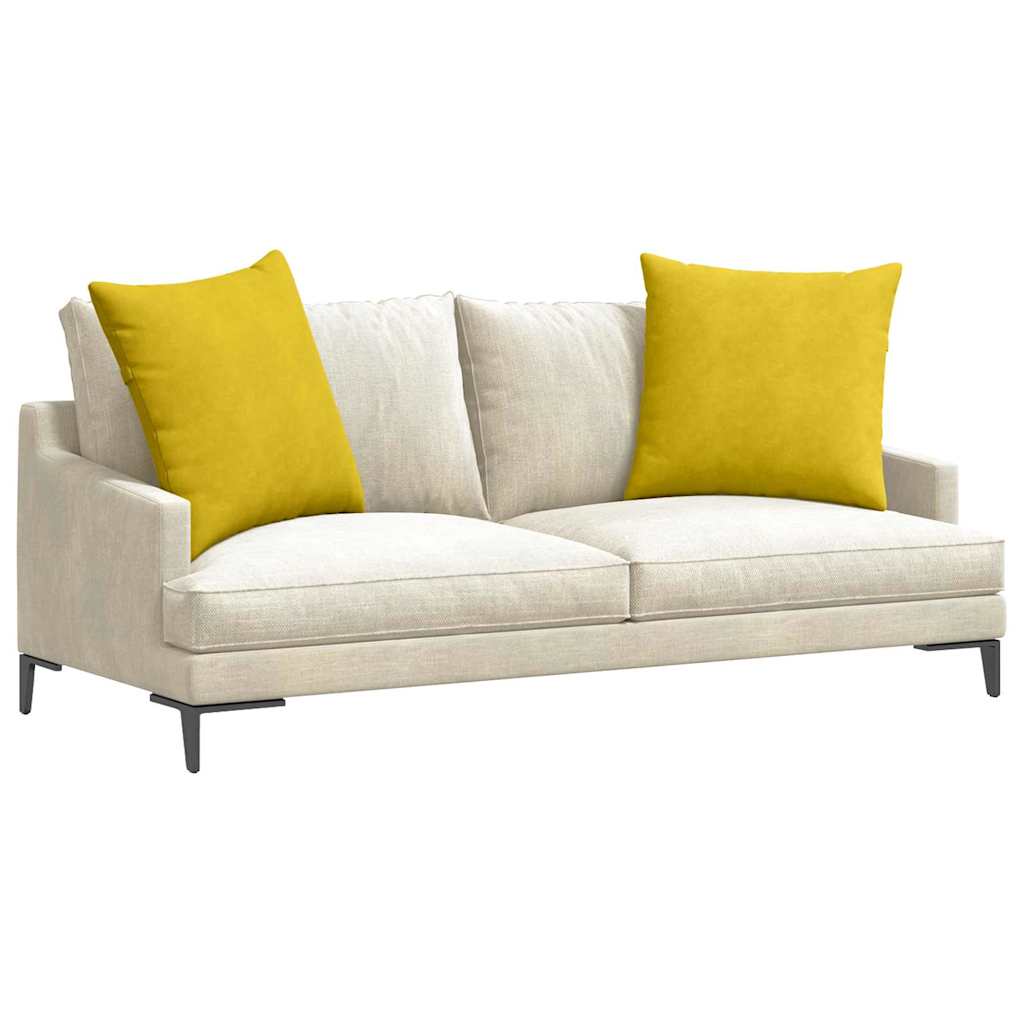 Μαξιλάρι Καναπέ 2 pcs Κίτρινο 80 x 80 cm Υφασμάτινο Κορντουρά