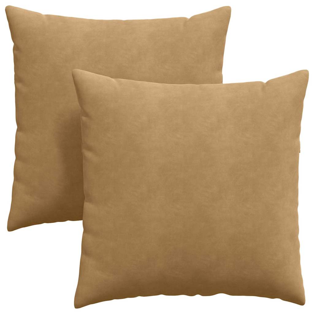 Μαξιλάρι Καναπέ 2 pcs Καφέ 80 x 80 cm Υφασμάτινο Κορντουρά