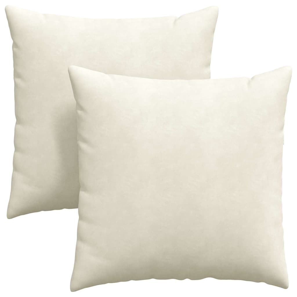Μαξιλάρι Καναπέ 2 pcs Κρεμ 80 x 80 cm Υφασμάτινο Κορντουρά