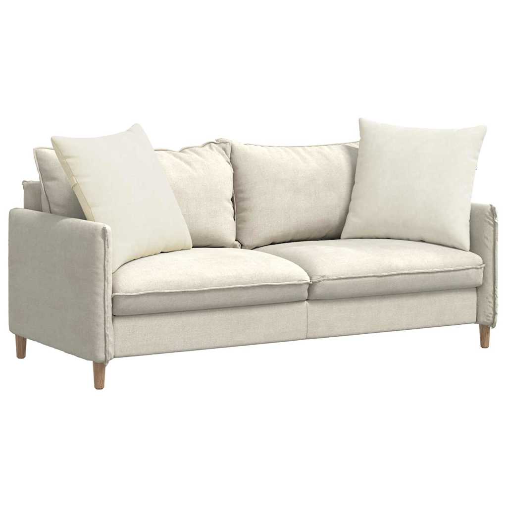 Μαξιλάρι Καναπέ 2 pcs Κρεμ 80 x 80 cm Υφασμάτινο Κορντουρά