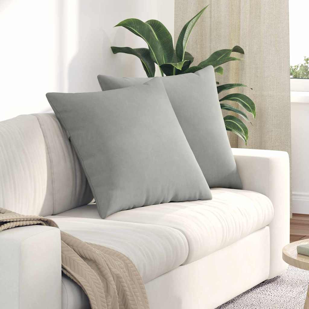 Μαξιλάρι Καναπέ 2 pcs Ανοιχτό γκρι 80 x 80 cm ύφασμα