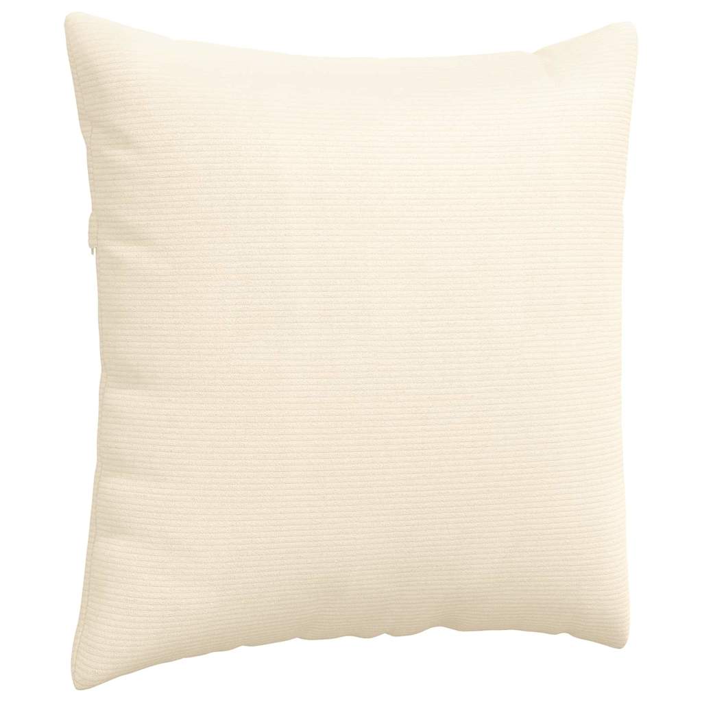 Μαξιλάρι Καναπέ 2 pcs Κρεμ 80 x 80 cm Υφασμάτινο Κορντουρά