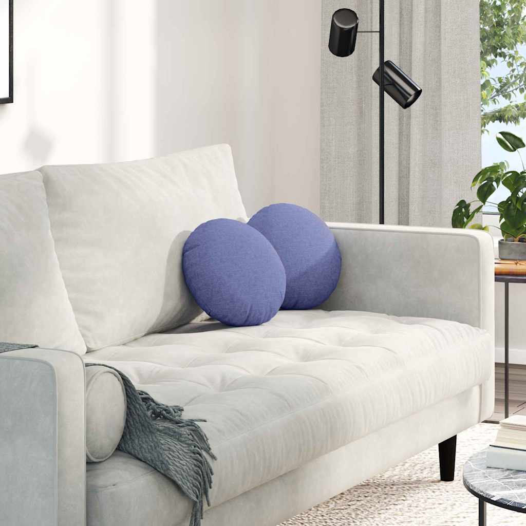 Μαξιλάρια καθισμάτων 2 pcs Μπλε τζην Ø30 x 13 εκ ύφασμα
