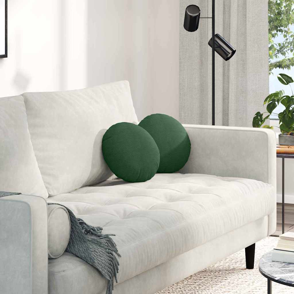 Μαξιλάρια καθισμάτων 2 pcs Σκούρο Πράσινο Ø 30 cm