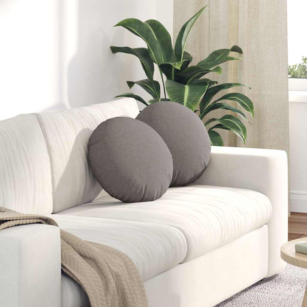 Μαξιλάρια καθισμάτων 2 pcs Taupe Ø40 x 13 εκ ύφασμα