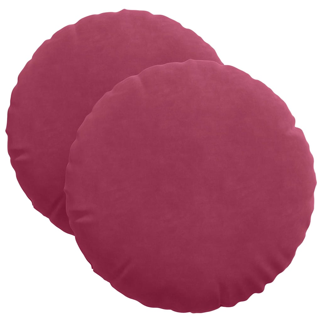 Μαξιλάρια καθισμάτων 2 pcs Κόκκινο Ø 40 x 13 εκ. Βελούδο - Pakobazaar