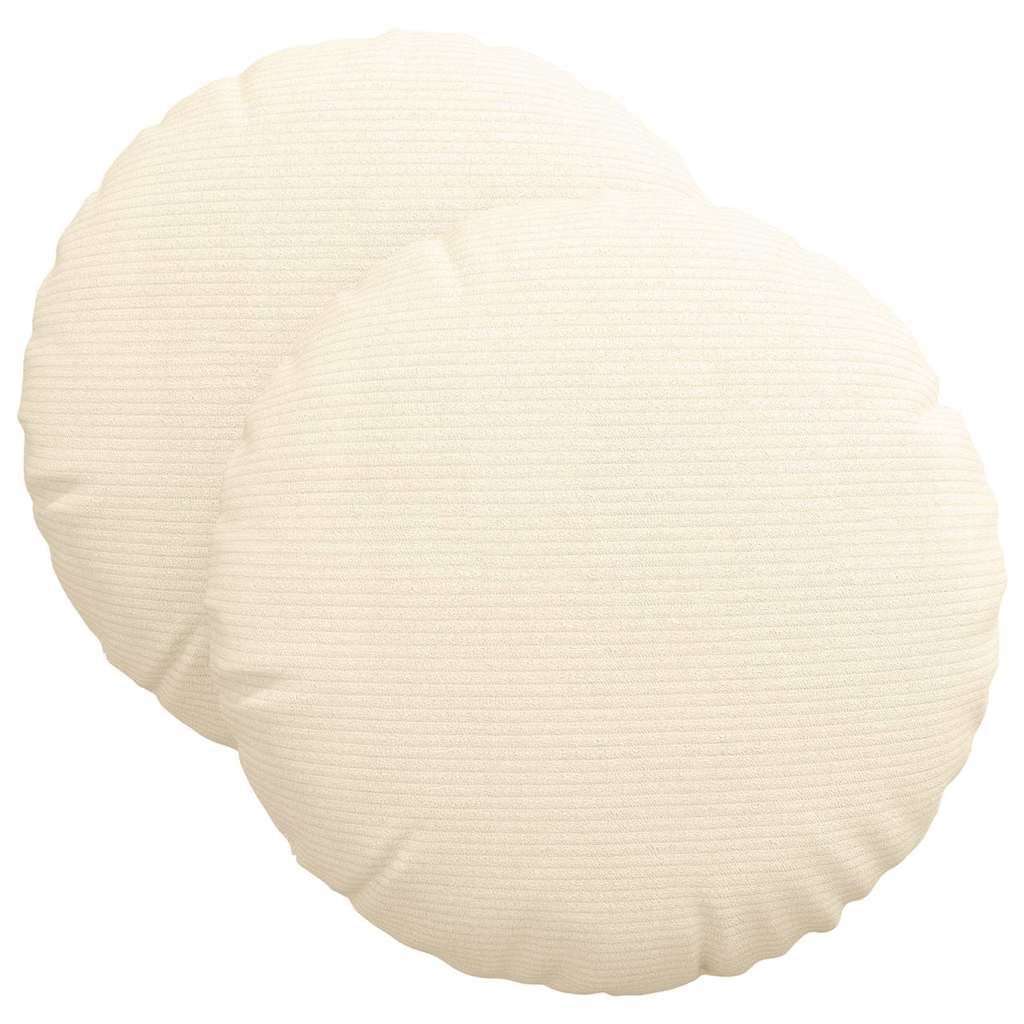 Μαξιλάρια καθισμάτων 2 pcs Κρεμ Ø 40 cm Υφασμάτινο Κορντουρά